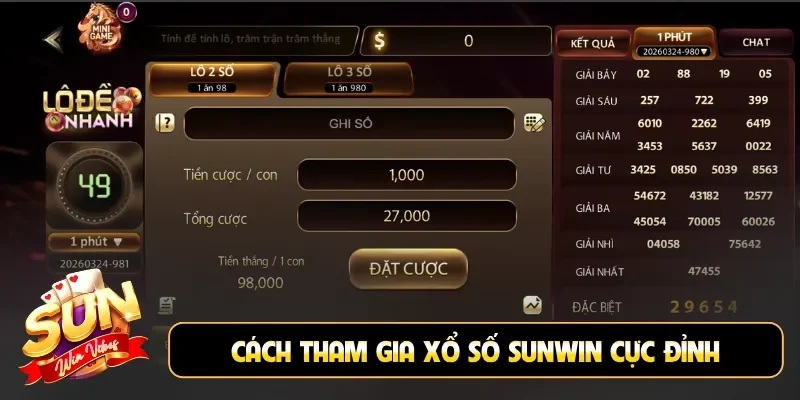 Cách tham gia xổ số Sunwin cực đỉnh