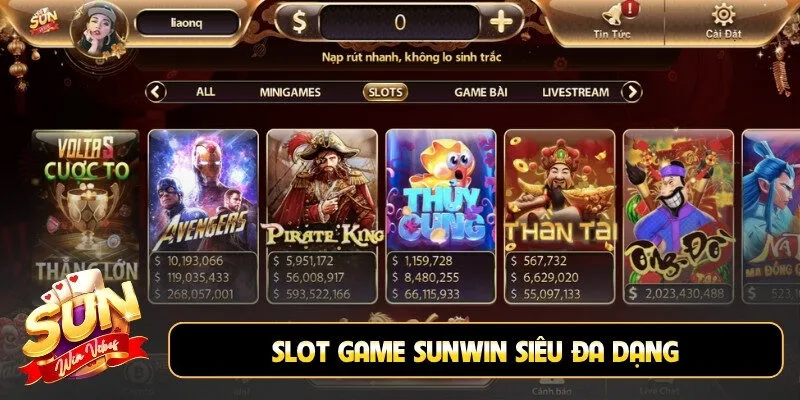Slot game Sunwin siêu đa dạng